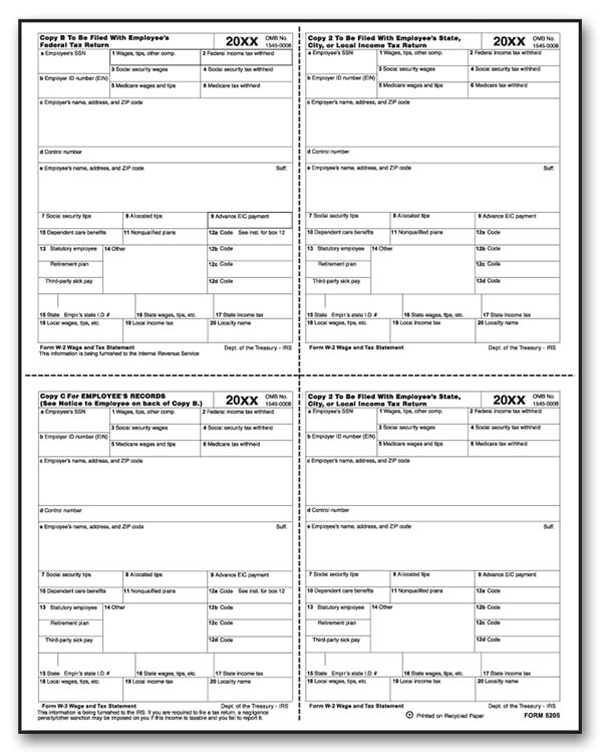 W-2 Tax Forms